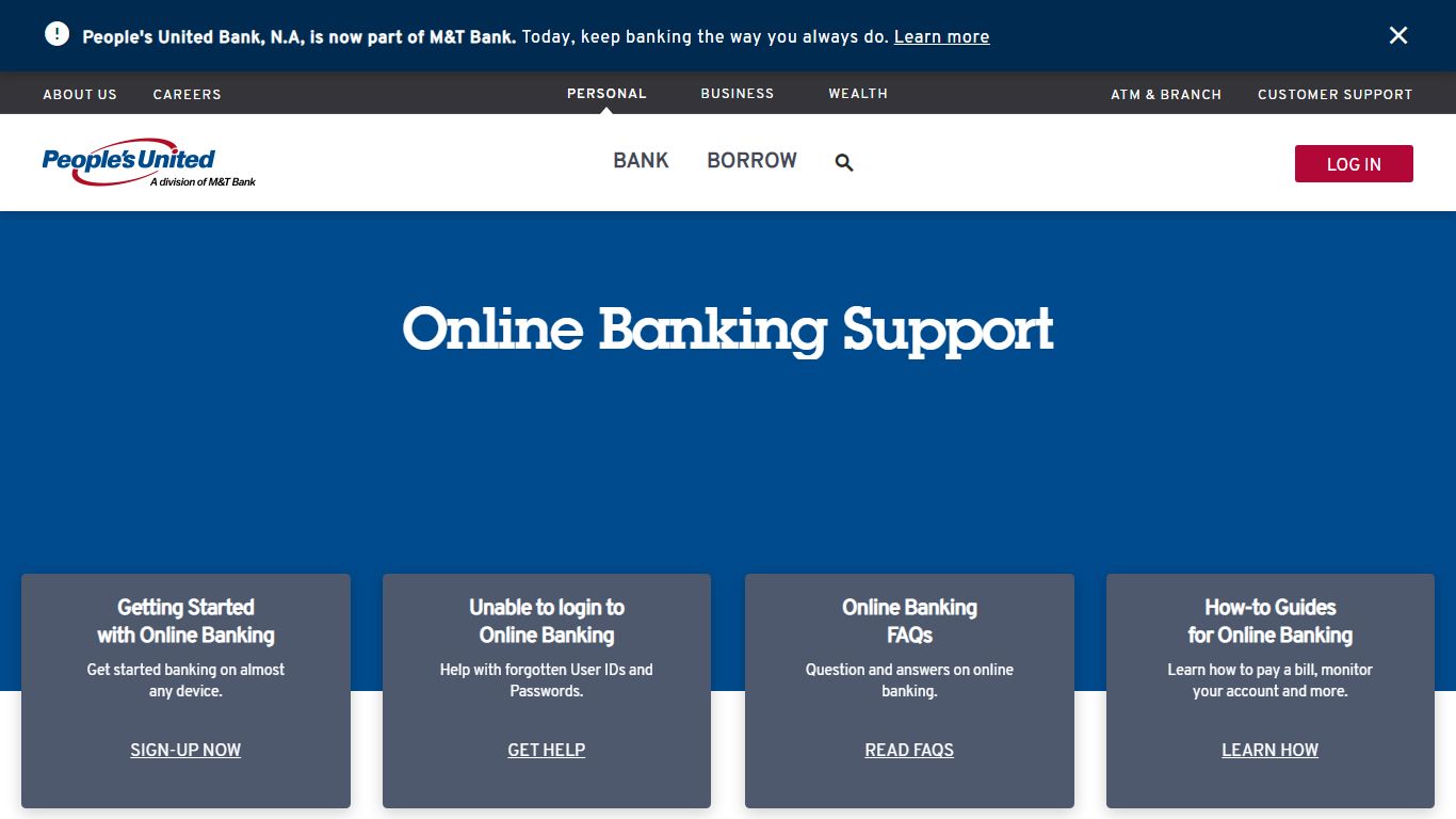 Online Banking | Help & Support | People's United Bank